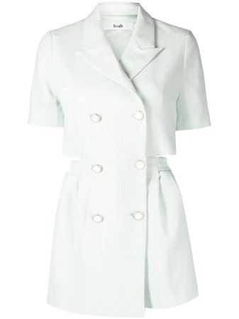 b+ab double-breasted Cotton Playsuit - Farfetch
