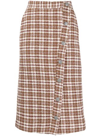 Remain plaid tweed pencil skirt