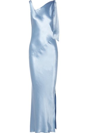 Deitas | Louise asymmetric silk-satin maxi dress | NET-A-PORTER.COM