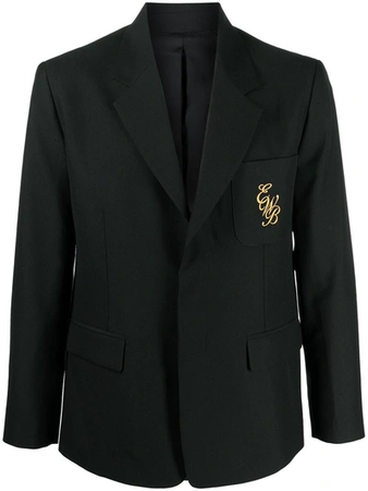 ERNEST W. BAKER Embroidered Initial Single-breasted Blazer