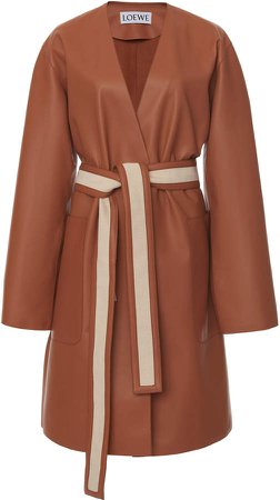 Loewe Leather Belted Coat Size: 34