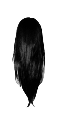 long straight black hair back view png