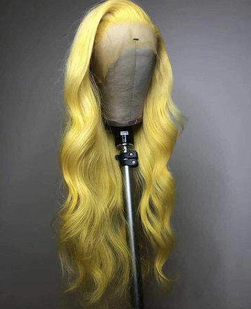 yellow curly lace wig