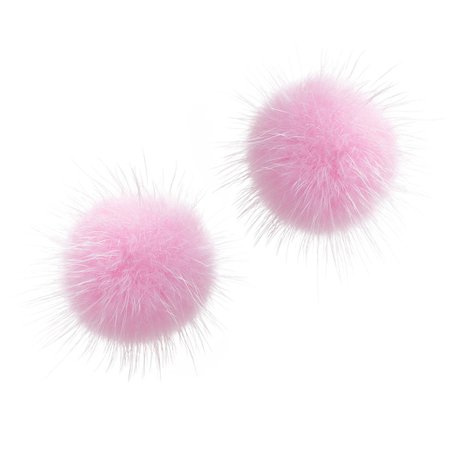 Mink Puff Ball Earring (baby pink) – Wild and Woolly