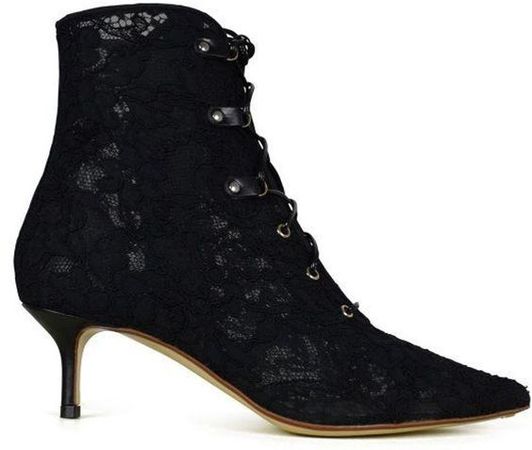 Francesco Russo Lace Boots - Black - Ankle boots Black lace