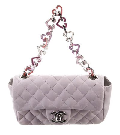 pink hearts chanel purse