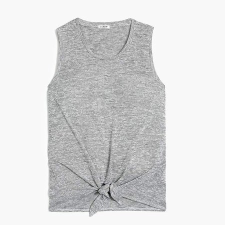 Space-dyed tie-front tank top