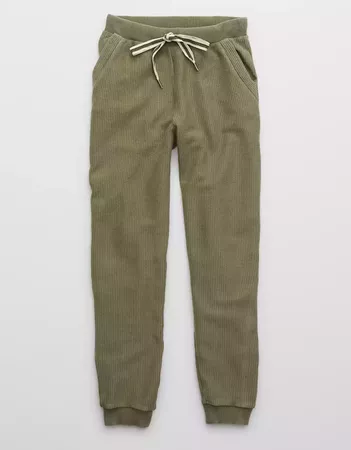 Aerie New Love Corded Jogger green