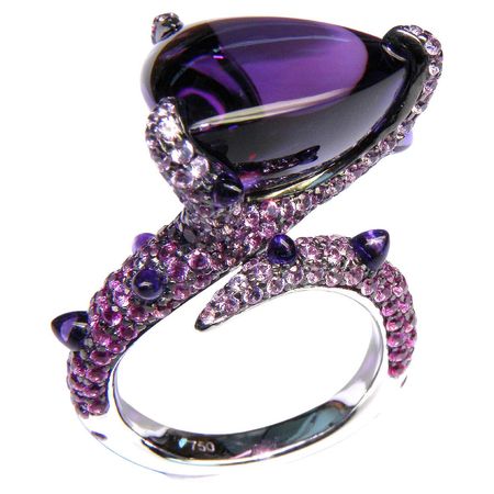 Pradera Irama Amethyst and Pink Sapphire Cocktail Ring
