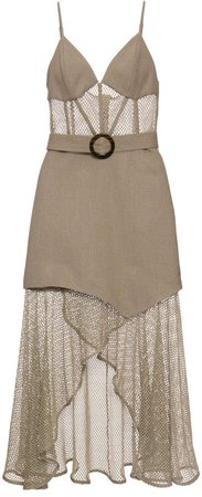 PatBO Mesh and Linen Bustier Dress Size: 0