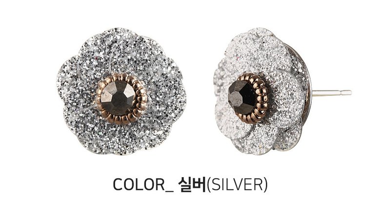 SOO & SOO Autumn Flower Silve Needle Earrings (Handmade) | Earrings for Women | KOODING
