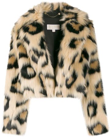 leopard faux-fur jacket