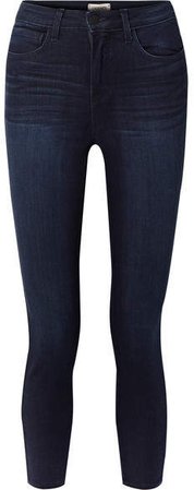 Margot Cropped High-rise Skinny Jeans - Dark denim