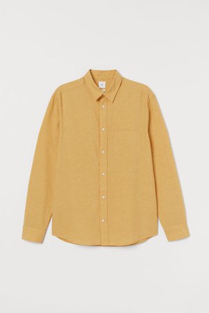 Regular Fit Linen-blend Shirt - Yellow - Men | H&M US