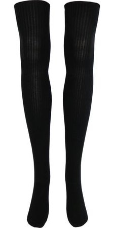 Stripe Opaque Thigh High Socks in Black and White - Poppysocks