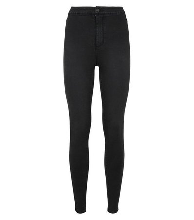 Dark Grey High Waist Super Skinny Hallie Jeans | New Look