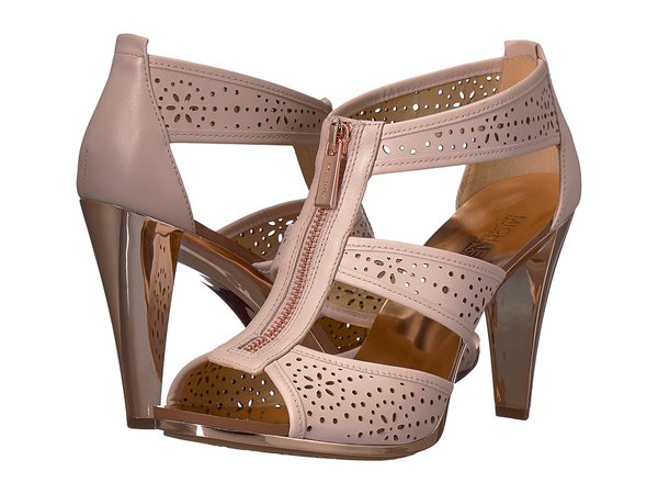 MICHAEL Michael Kors - Berkley T - Strap (Soft Pink Vachetta Hazel Perf) Women's Dress Sandals