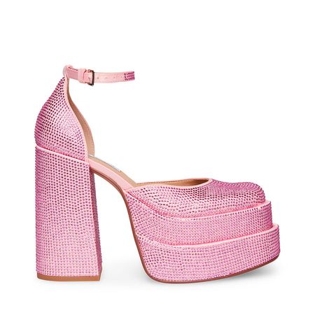 CHARLIZE-R Pink Stacked Platform Block Heel | Women's Heels – Steve Madden
