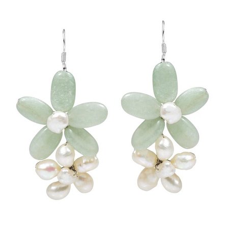 Shop Handmade Sweet Floral Connections Natural Stone Earrings (Thailand) - On Sale - Free Shipping On Orders Over $45 - Overstock - 7194027
