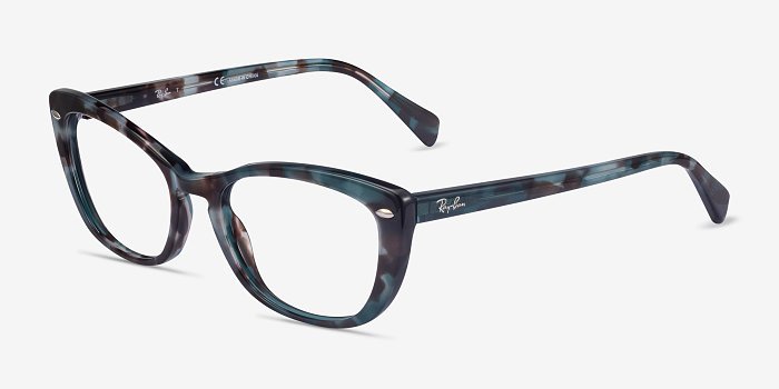 Ray-Ban RB5366 - Cat Eye Blue Tortoise Frame Glasses For Women | EyeBuyDirect