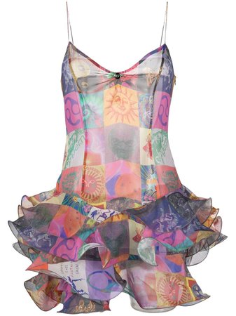 Coperni multi-print Ruffled Dress - Farfetch