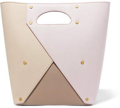 Yuzefi - Pablo Color-block Textured-leather Tote - Pastel pink