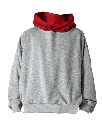 *clipped by @luci-her* Oversized Contrast Hoodie - Grey/Red – lakenzie
