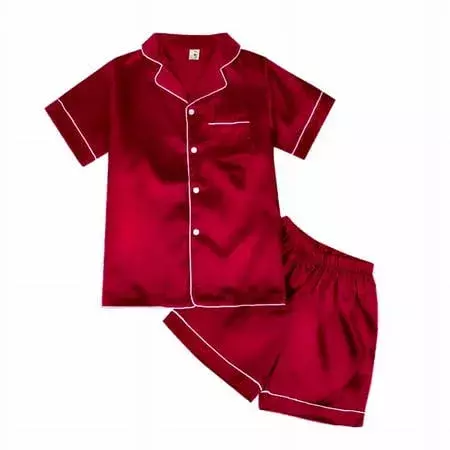 boys' kids silk pajamas shorts red - Google Search