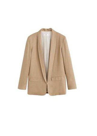 MANGO - Female - Structured linen jacket medium brown