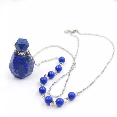 Tanzanite gemstone bottle & necklace