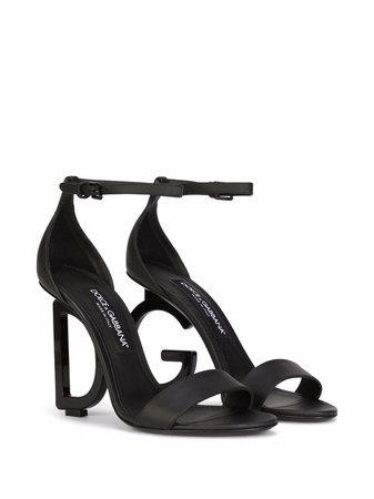 Shop Dolce & Gabbana DG heel leather sandals with Express Delivery - FARFETCH