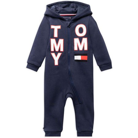 Baby Multi Application Hooded Coverall - Navy by Tommy Hilfiger | Base Fashion