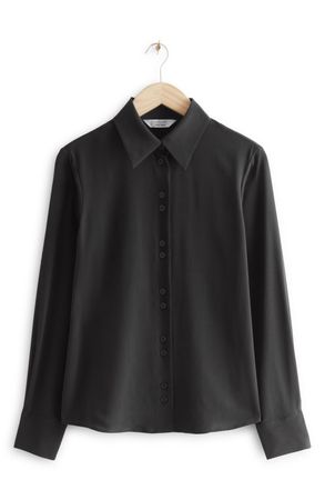 & Other Stories Shell Button Silk Blouse | Nordstrom