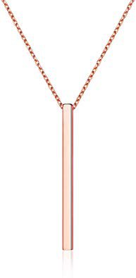 ChicSilver Rose Gold Vertical Bar Necklace for Girls Mum Minimalist Jewelry Layered Necklaces Bridesmaids Gifts: Amazon.co.uk: Jewellery