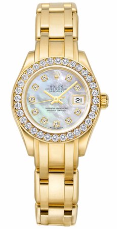 80298 Rolex Datejust Pearlmaster White Mother of Pearl Diamond Dial Ladies Watch