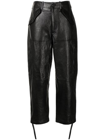Polo Ralph Lauren cropped leather trousers - FARFETCH