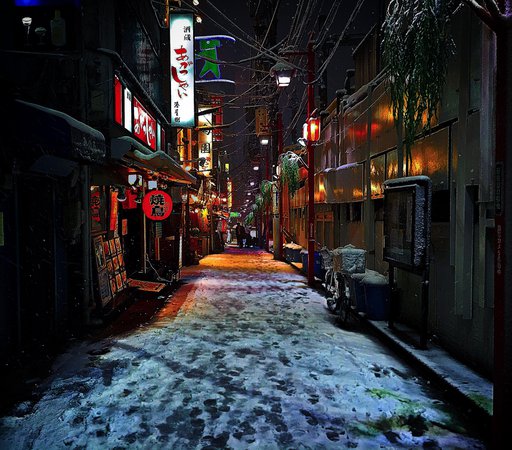 japanese snow night