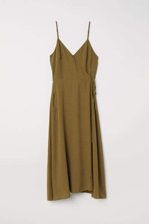 Sleeveless Wrap Dress - Green