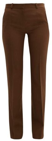 X Claire Thomson Jonville X Claire Thomson-jonville - Fulham Wool Twill Trousers - Womens - Brown