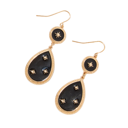 Claire's Gold 2" Celestial Teardrop Drop Earrings