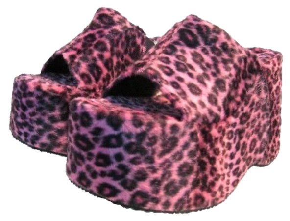 pink leopard platform sandals