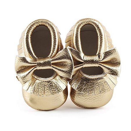 Amazon.com: Delebao Infant Toddler Baby Soft Sole Tassel Bowknot Moccasinss Crib Shoes (6-12 Months, Gold) (0607885924881): Books