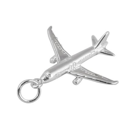 Silver airplane charm