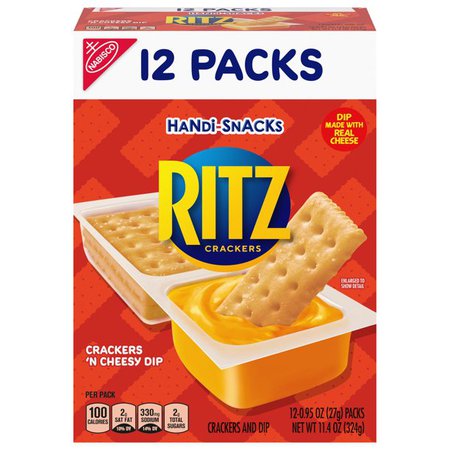 Handi-Snacks RITZ Crackers 'N Cheesy Dip Snack Packs, 12 Snack Packs - Walmart.com