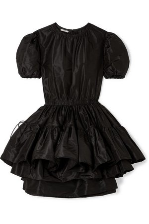 Miu Miu | Layered silk-taffeta mini dress | NET-A-PORTER.COM
