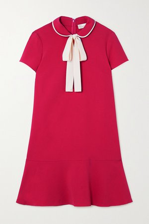 Red Pussy-bow crepe mini dress | REDValentino | NET-A-PORTER