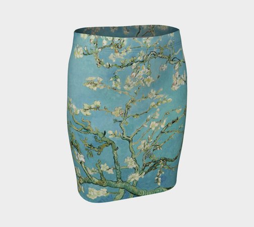 Almond Blossom Vincent Van Gogh Fitted Printed Skirt | Etsy