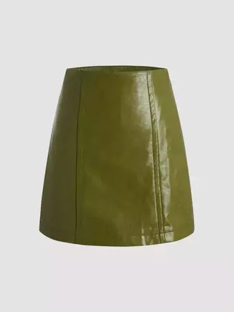 Poison Ivy PU Green Mini Skirt - Cider