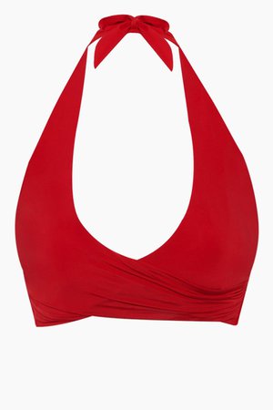 HEIDI KLEIN Halter Wrap Bikini Top - Red | BIKINI.COM