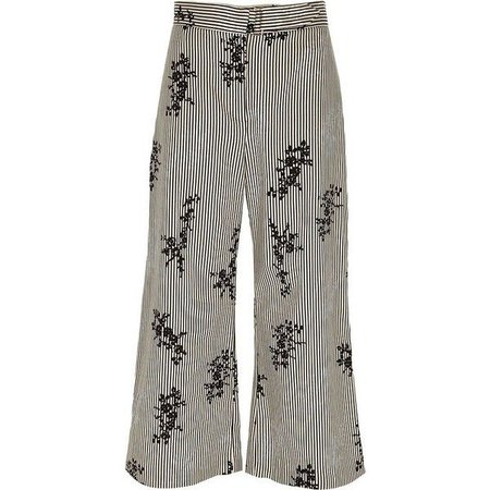 river island striped floral cropped trouser - Google Search